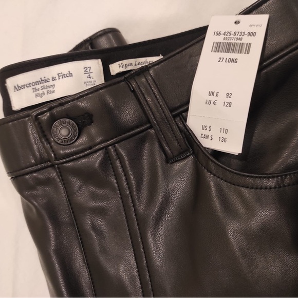Abercrombie & Fitch vegan leather pants size 4/27 - Picture 8 of 10